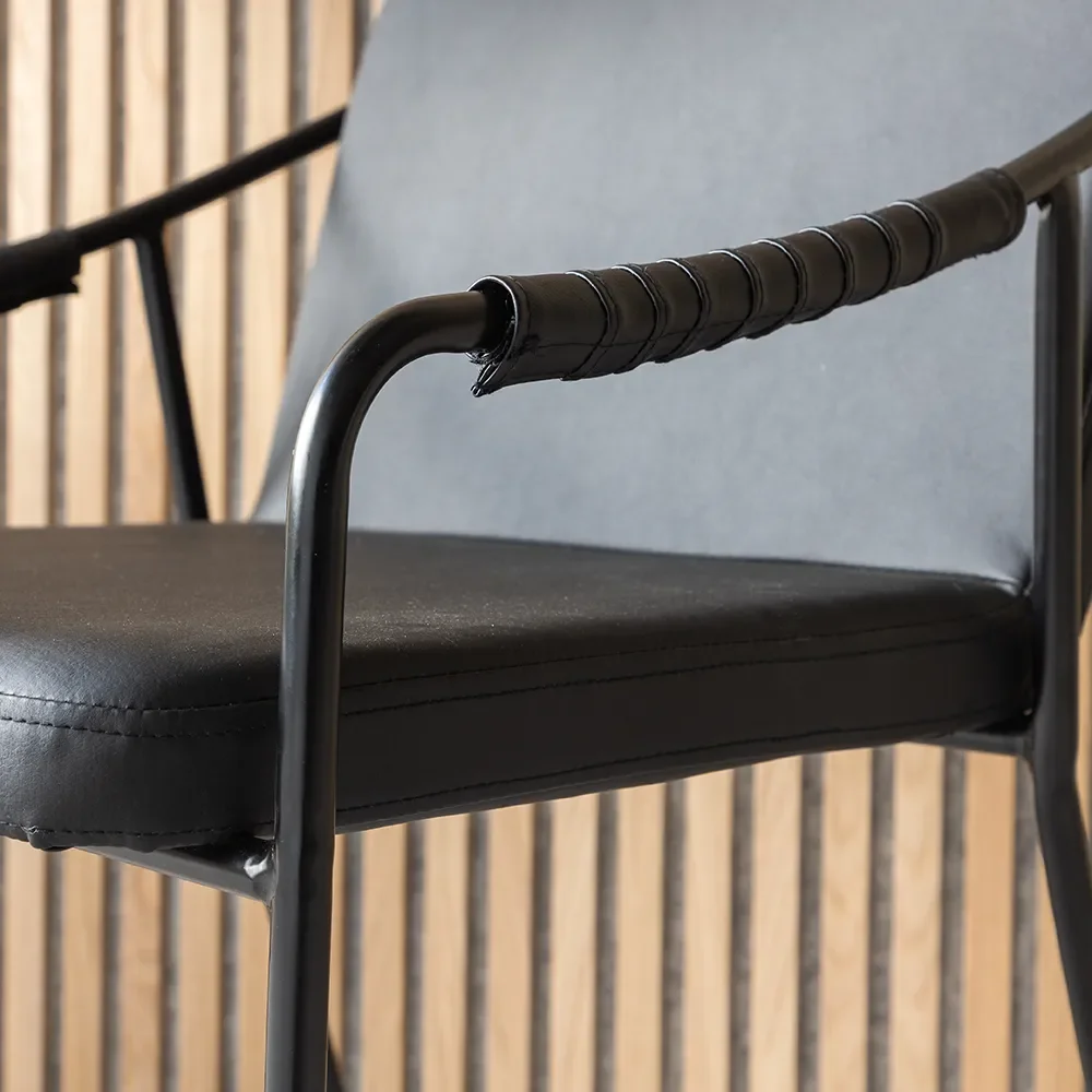 Tvist spisebordsstol sort PU 2-pak 