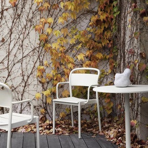 Linear Steel Stol med armlæn - Grey 