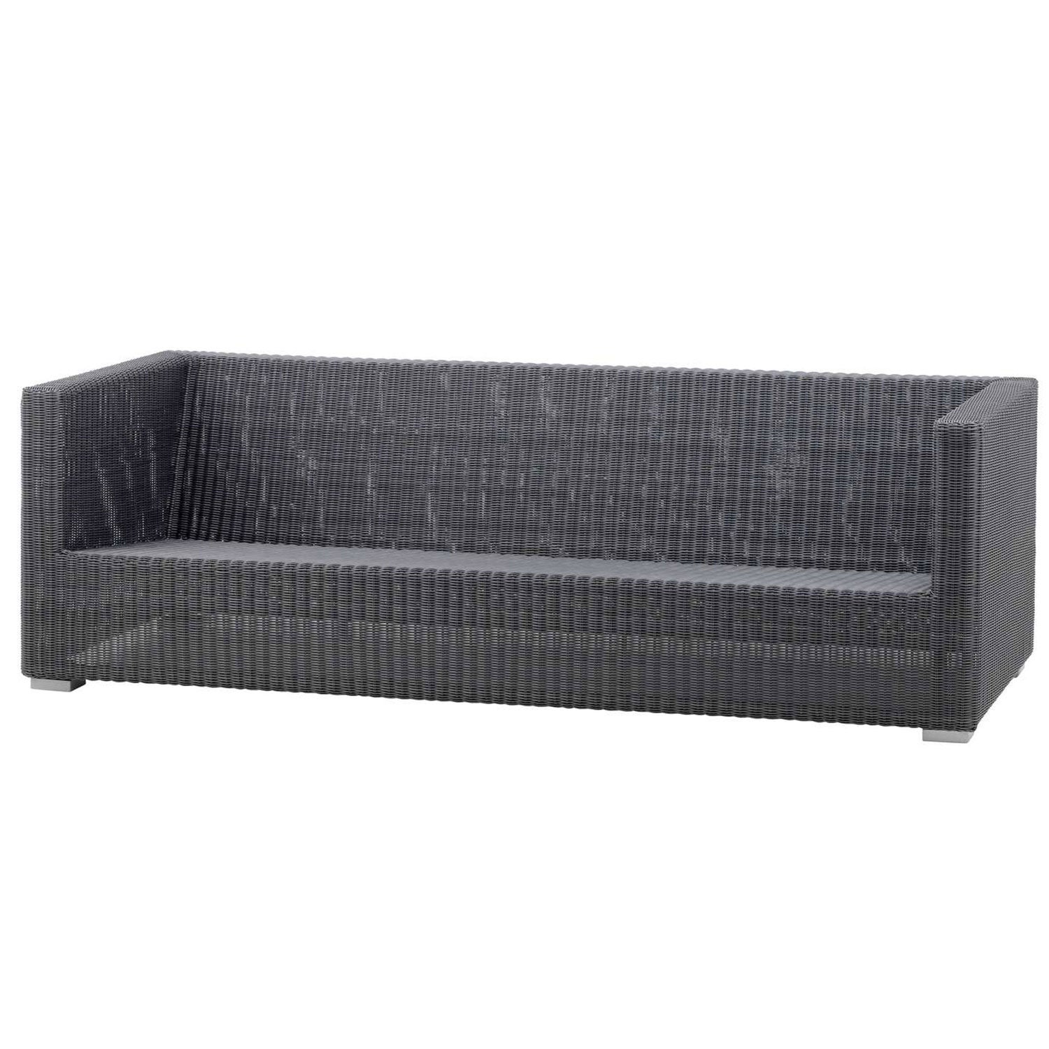 Chester 3-pers Loungesofa fra Cane-line Graphite / Ingen hynde - Jacobsen Plus