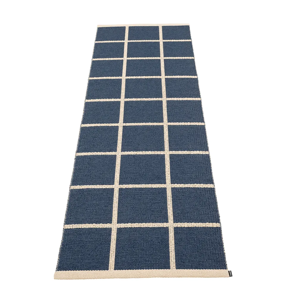 Pappelina, Vævet Tæppe Criss Dark Blue 70x225 cm