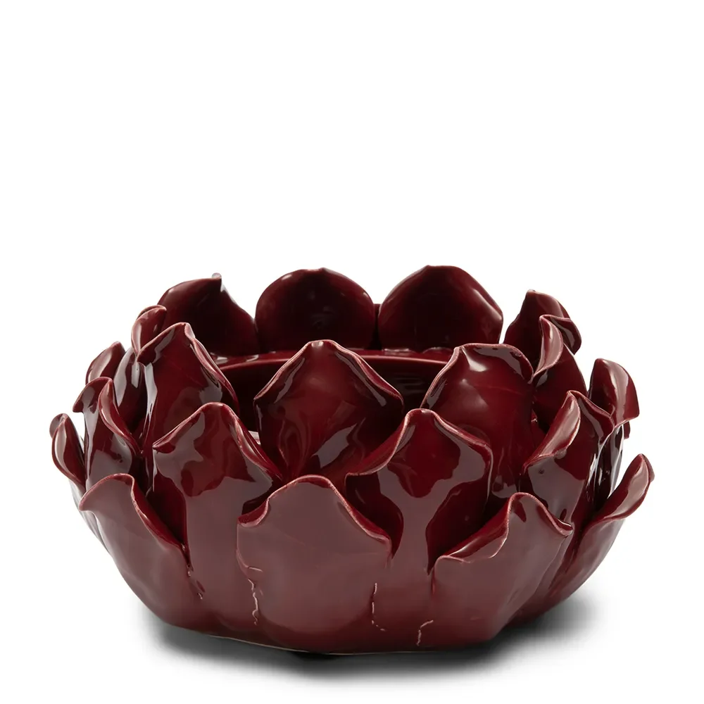 Lyseholder Artichoke Bowl Burgundy