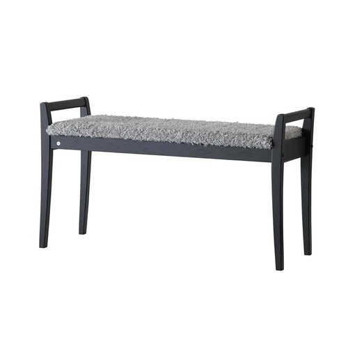 Meja Bench Sortbejdset eg/fåreskindslook Lysegrå