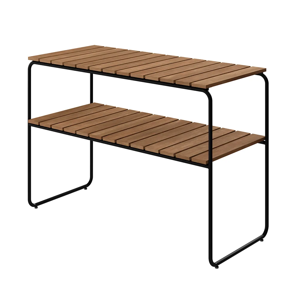 Grythyttan Stålmöbler, L105 aflastningsbord teak / sort