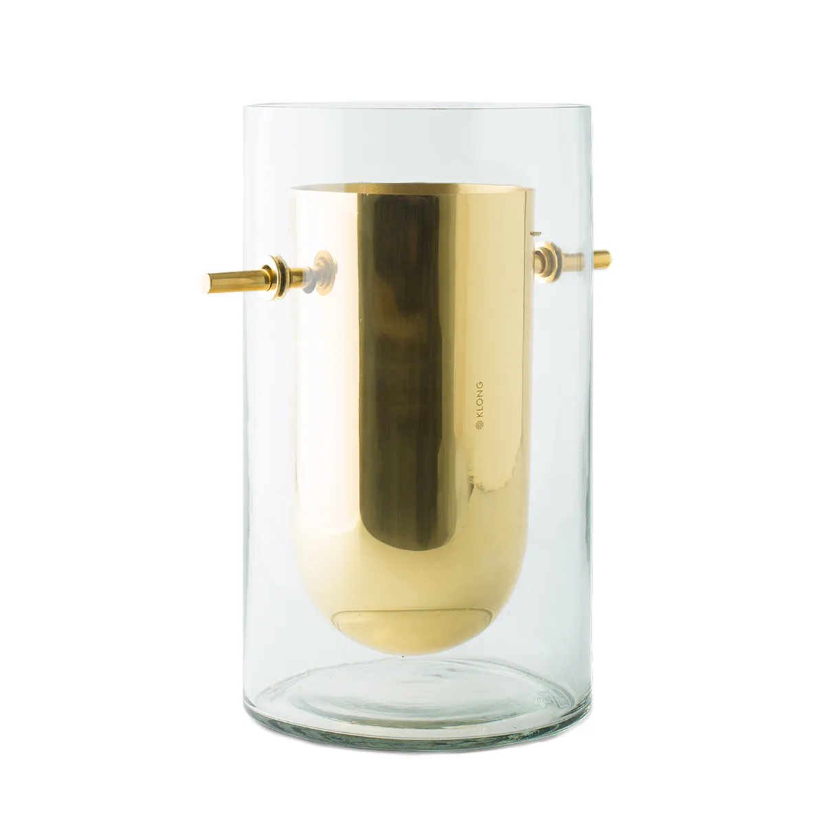 Alba Cylinder Vase Mundblæst glas og messing