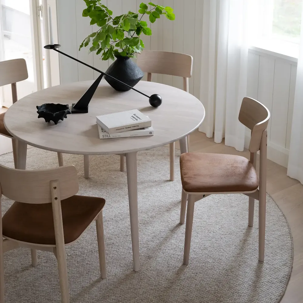 Wolcott spisebordsstol hvid pigmenteret eg/brun