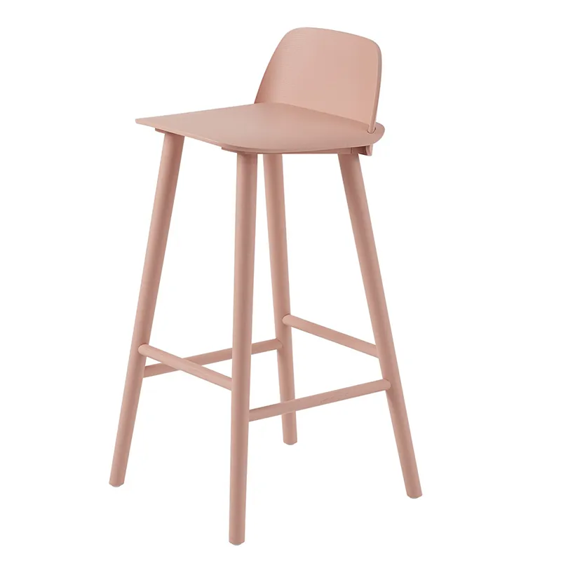 Muuto, Nerd barstol 75 cm - med fodstøtte i metal - Tan Rose