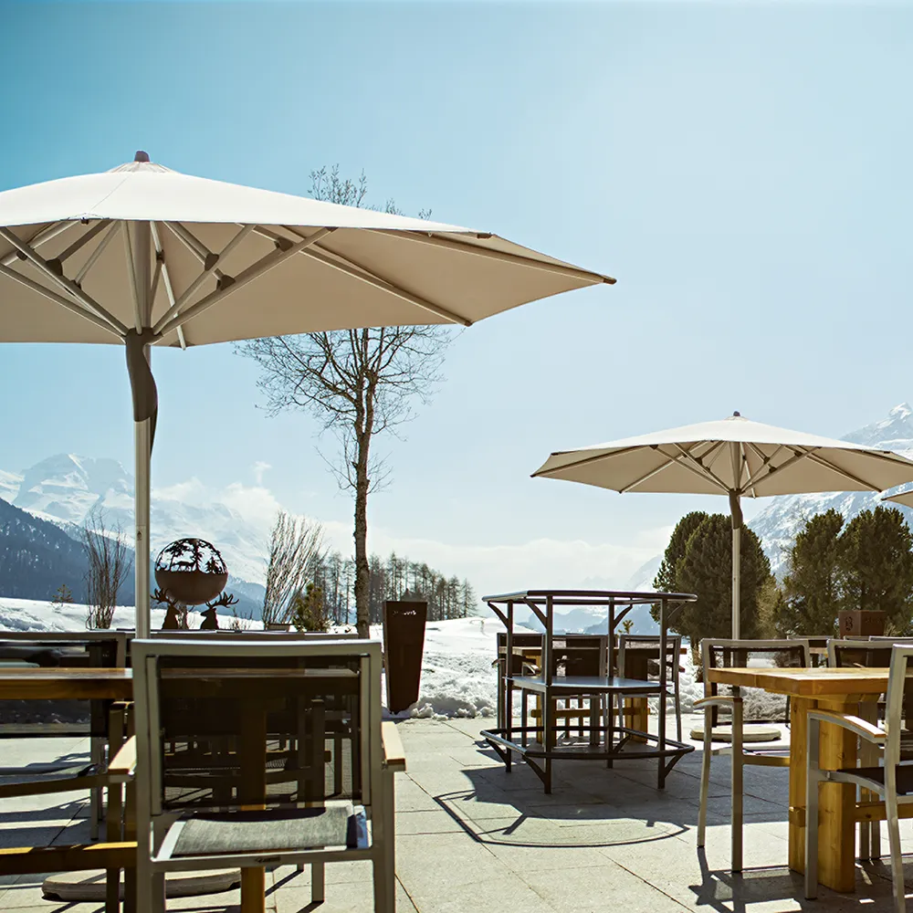 Fortero 350 cm parasol alu Cat.5 624 Yellow Stripe