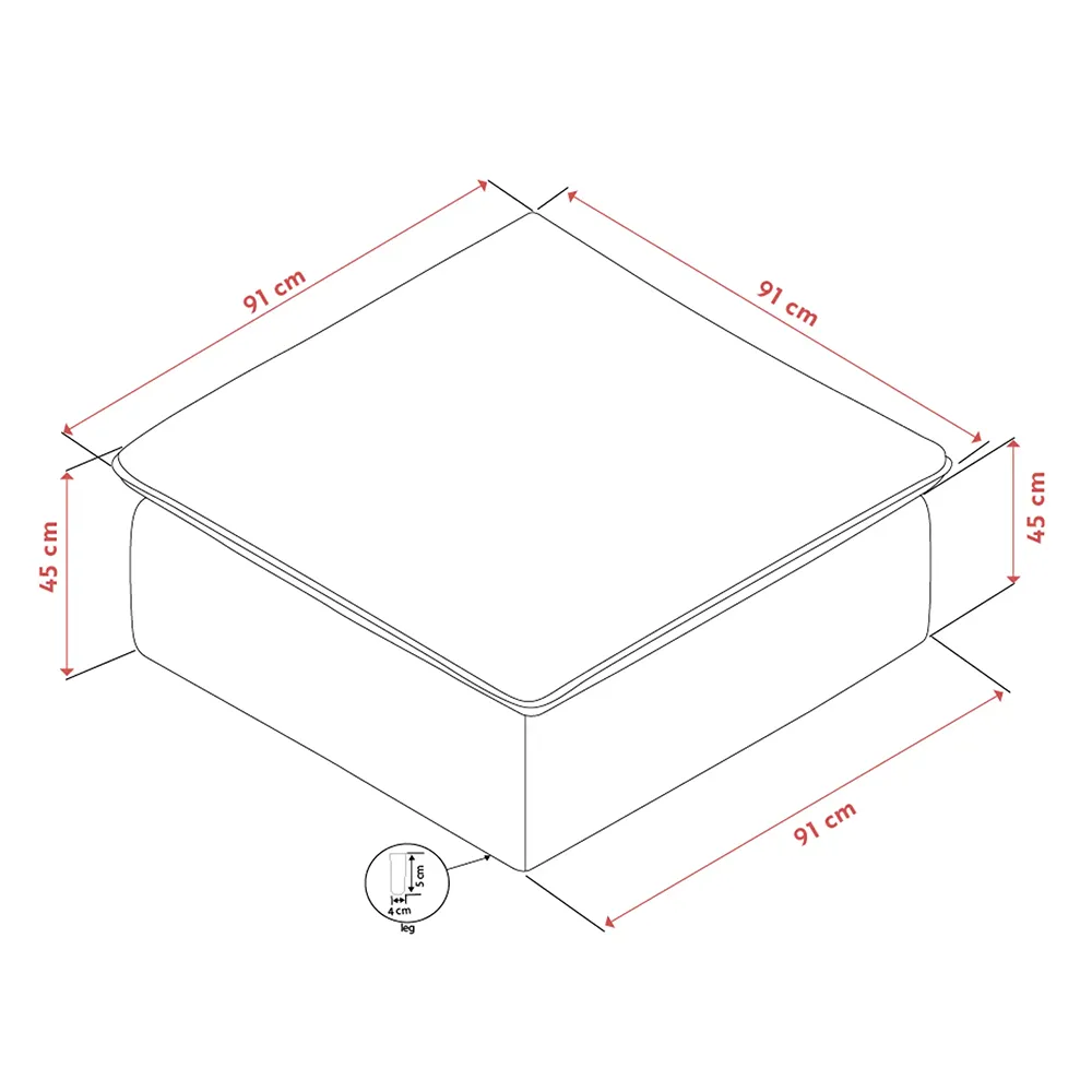 Rawlins fodskammel stof Bobby beige