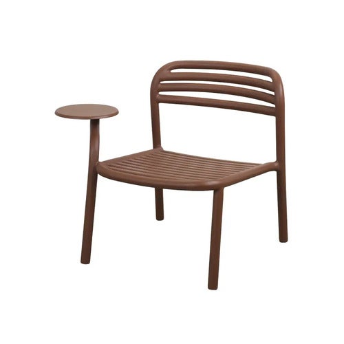 Bliss loungestol m/sidebord højre Desert red, aluminium