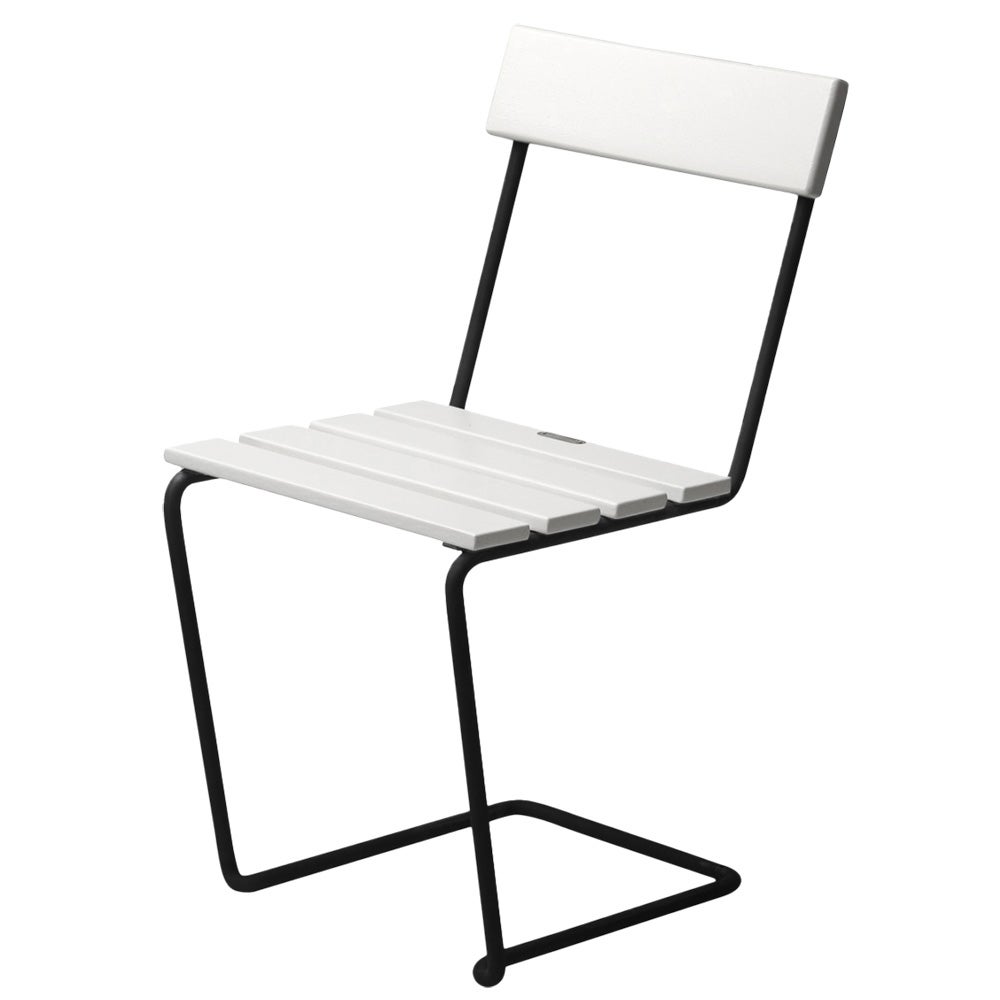 Grythyttan Stålmöbler, Stol 1 Hvidlakeret eg / sort Stander