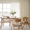 Waterton spisestol med armlæn eg/beige stof