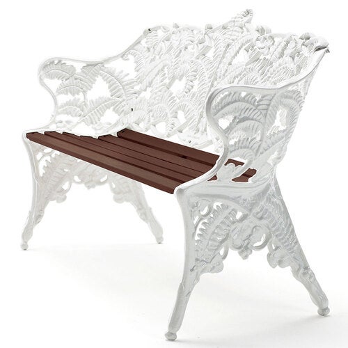 Classic sofa ender: hvid / træ: olieret mahogni