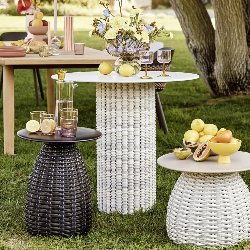 MYMI bistro bord, Ø 80 cm, HPL bordplade DHZ lipari 0304 myvera 0250