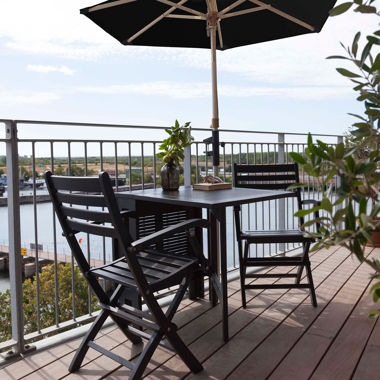 Butterfly 65x130 cm Balkon bord sort 