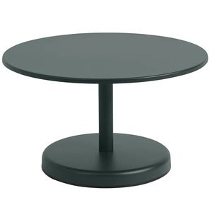Linear Steel Sofabord Ø70 cm Dark Green 
