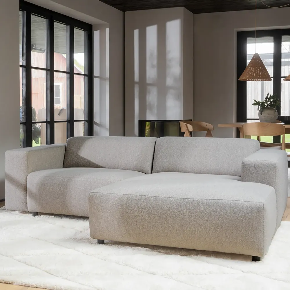 Willard sofa 3-personers sofa chaiselong højre stof Alice lys beige