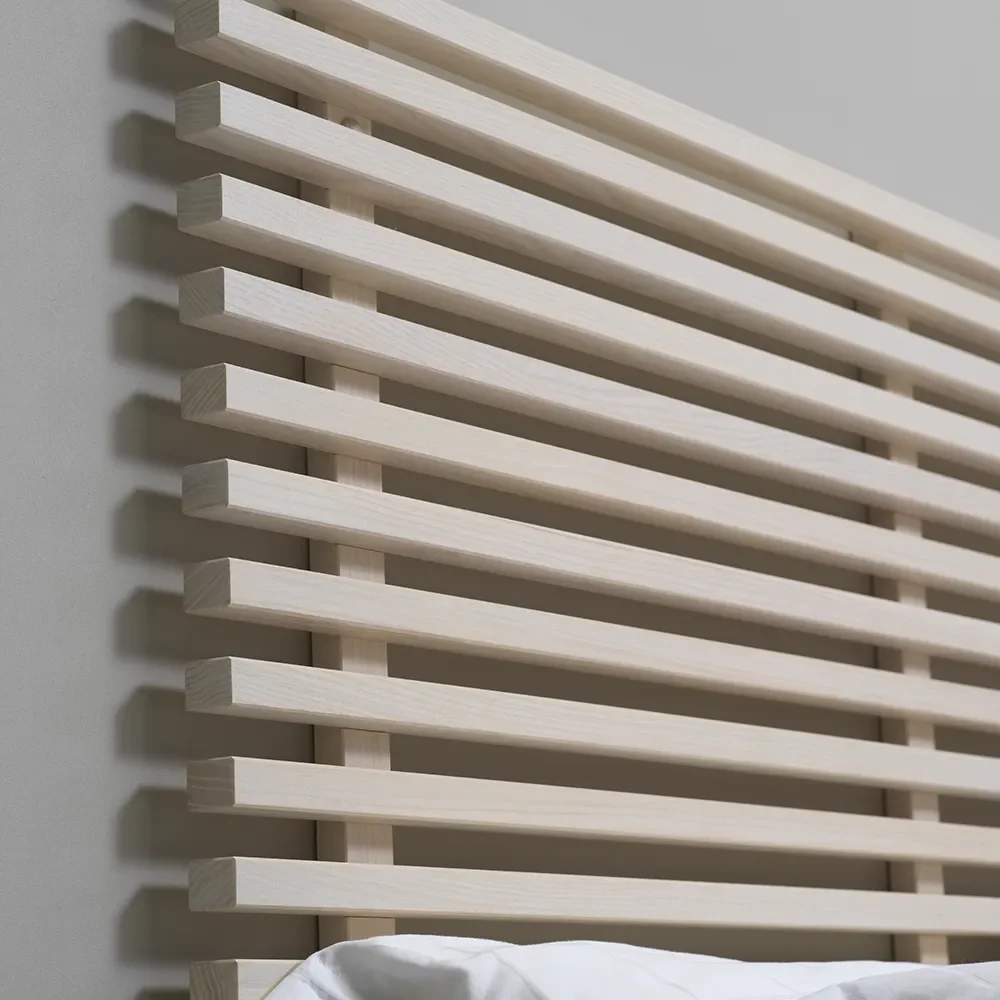 Zece Sengegavl 124 cm Hvidolieret ask