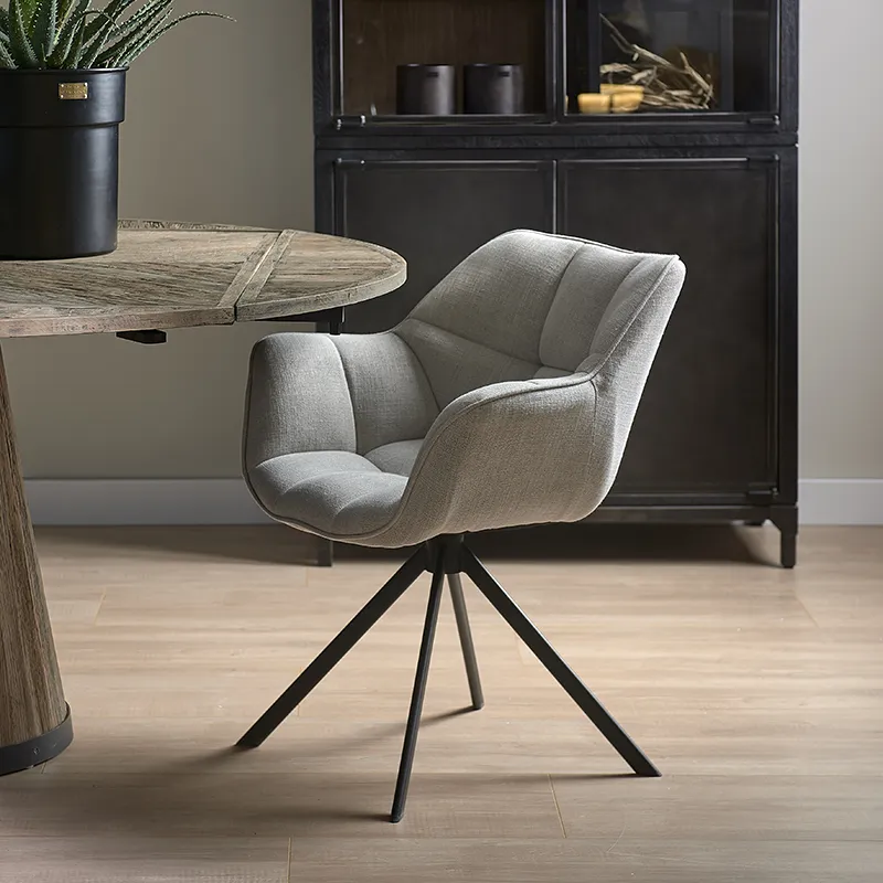 Carnaby stol med armlæn mouliné linen fabulous flax