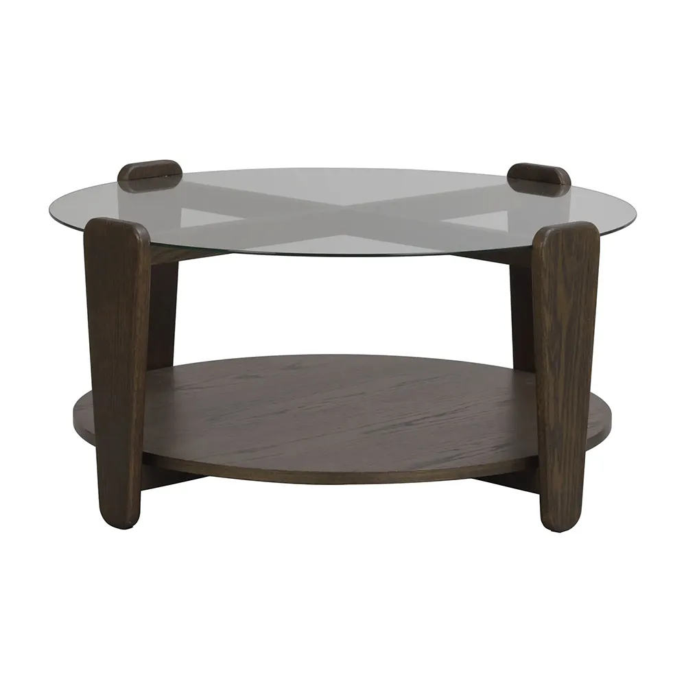Rowico Home, Arran sofabord Ø93 brun eg/glas