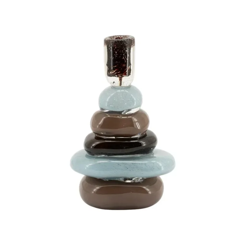 By-Boo, Toras 2 lysestage 12,5x9,5x25 cm glas multicolour