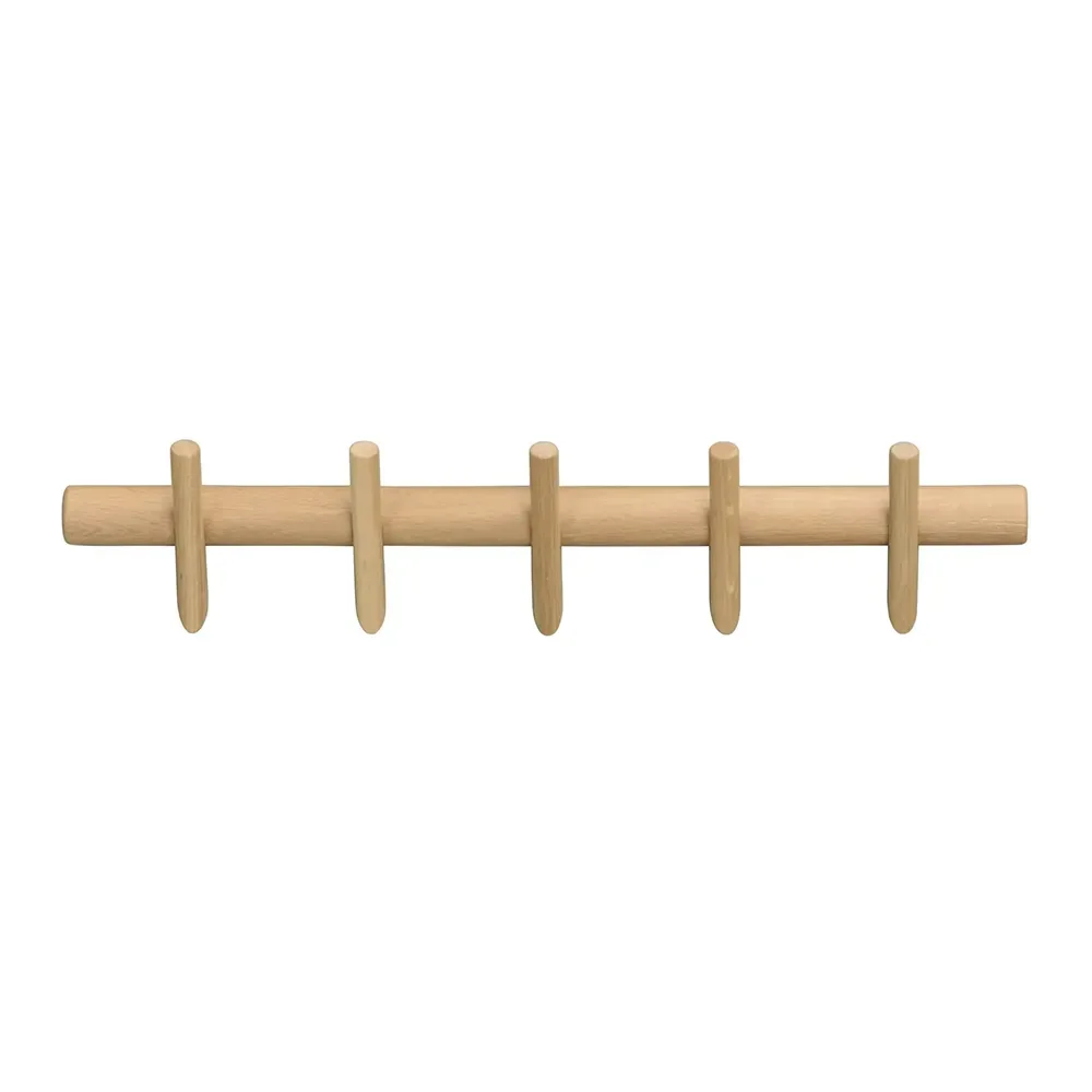 Knagerække Rowico Hillmond - skandinavisk design i lakeret massiv eg, 65 cm