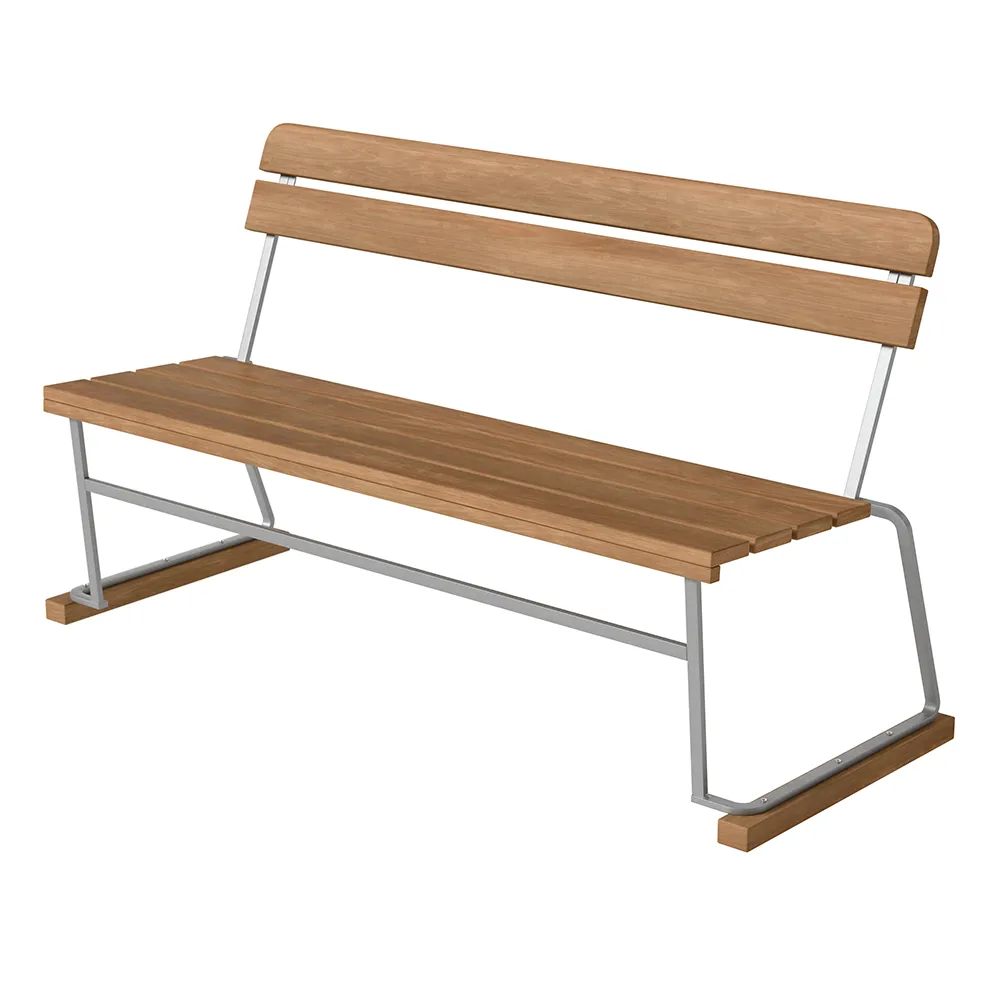 Grythyttan Stålmöbler, Sofa 3 teak / varmgalvaniseret