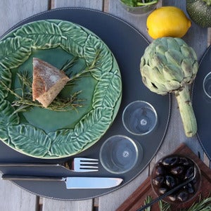 Dækkeserviet Ø: 38 cm Brun læder