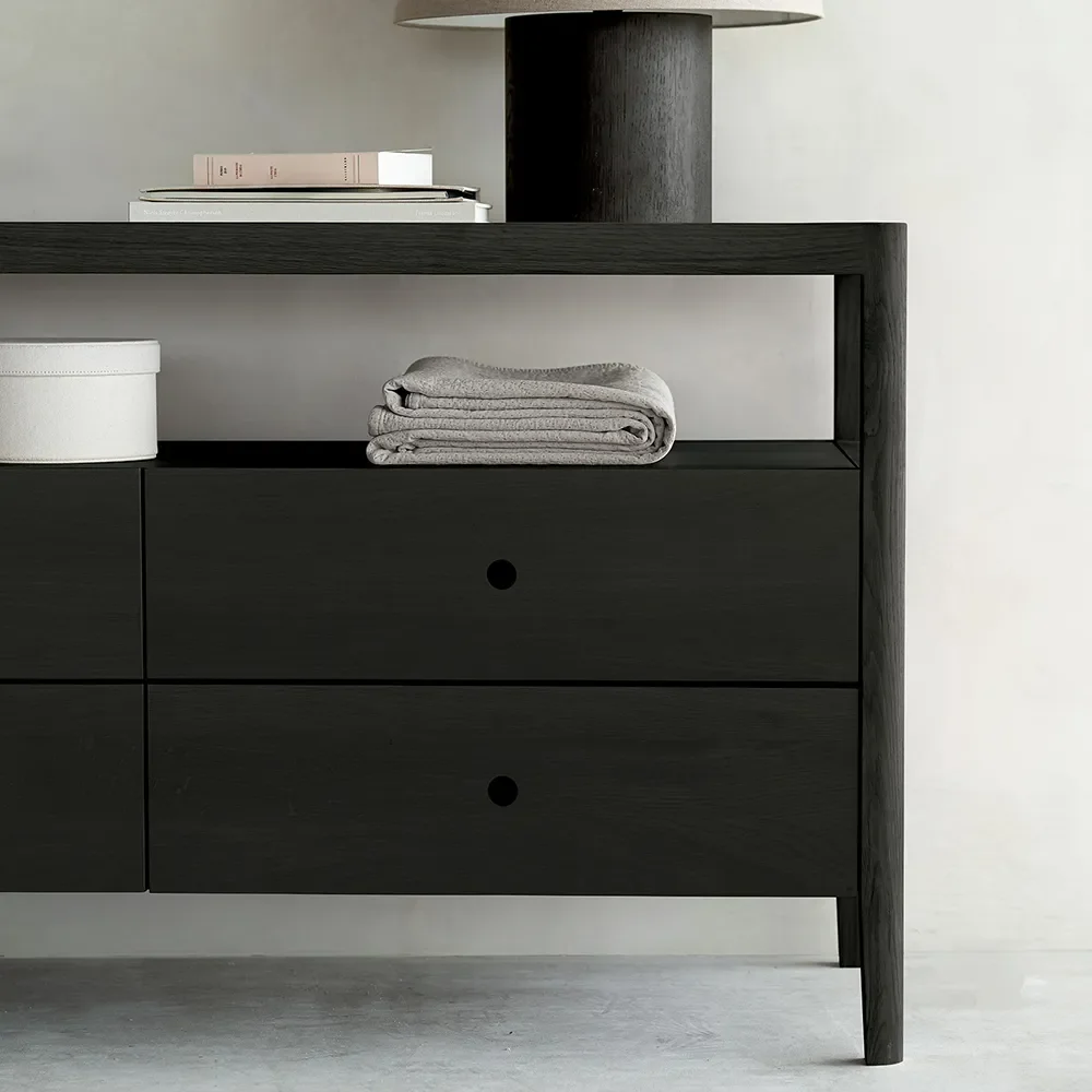 Spindle kommode sortlakeret eg