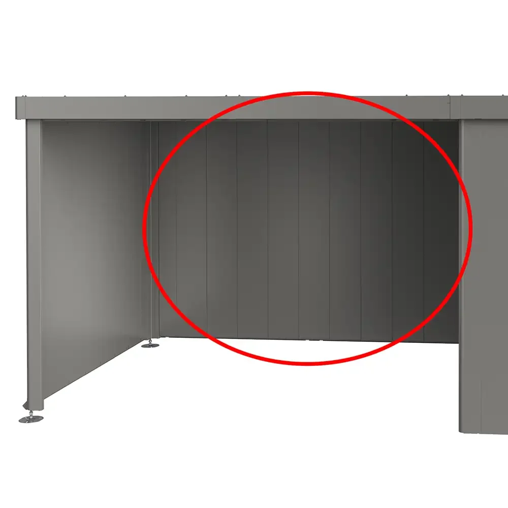 Bagvæg til sidetak Havehus Neo metallic grå