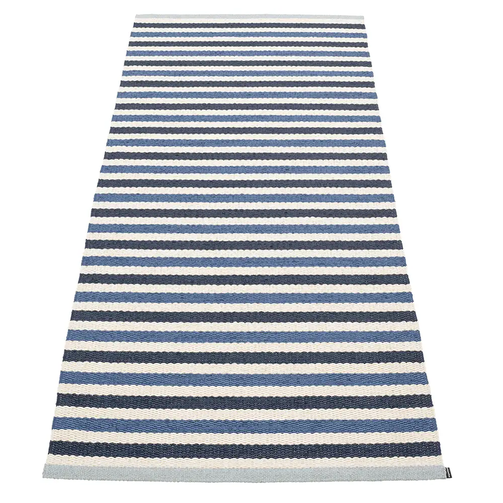 Pappelina, Teo tæppe 85x200 cm Denim/Dark Blue/Vanilla
