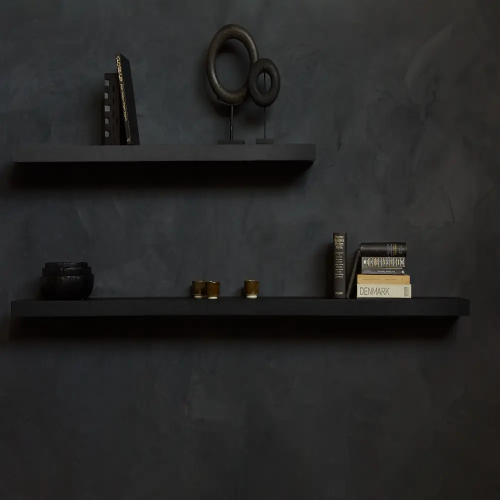 Væghylde Sortbejdset eg 140x22 cm