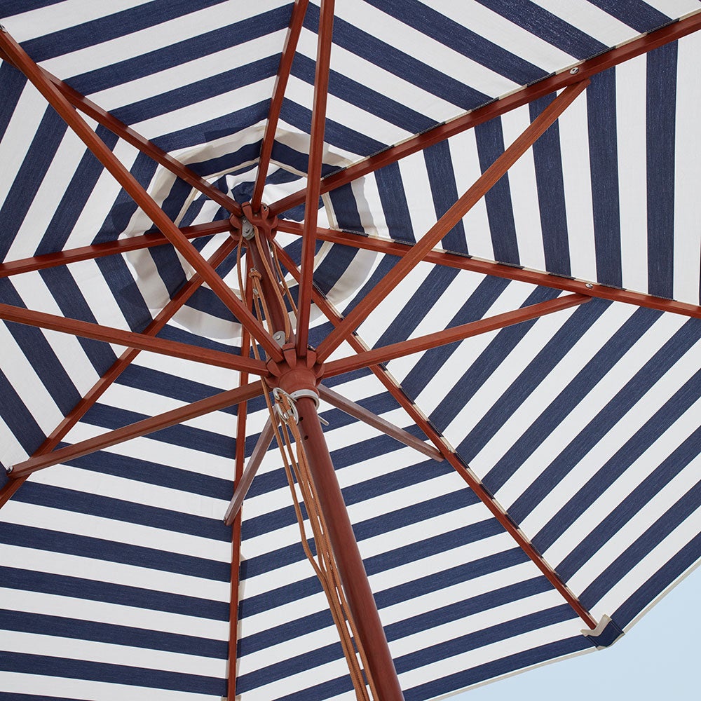 Messina Parasol Ø270 Cm Dark Blue Stripes 