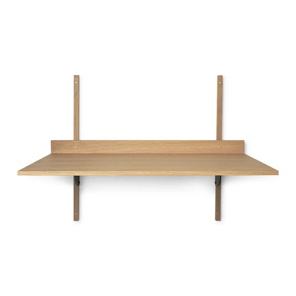 Ferm Living, Sector Vægmonteret skrivebord - Oak/Black Brass