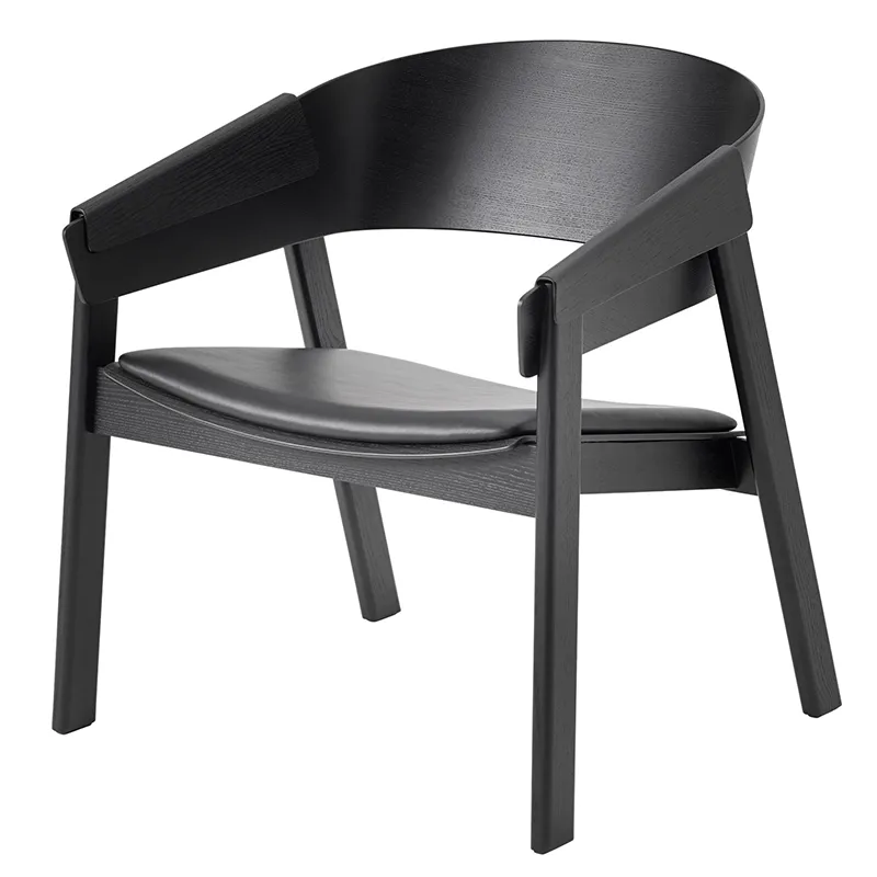 Muuto, Cover Lounge Chair - Refine Leather Black Black