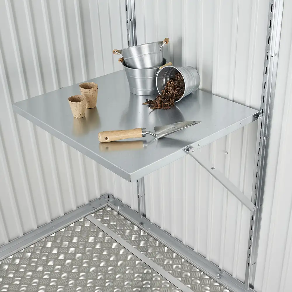 Sammenklappelig bord til træhavehus og værktøjsskab