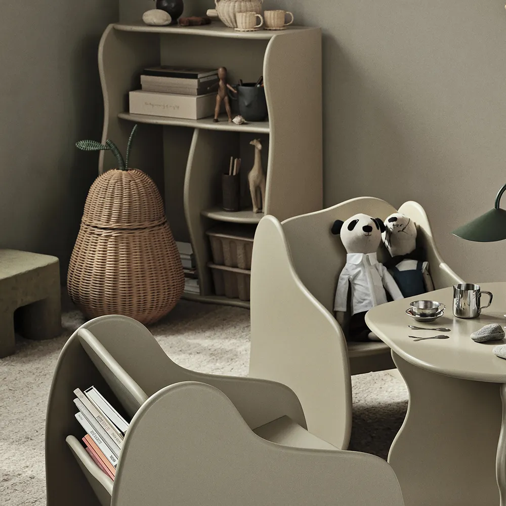 Pear flettet opbevaringskurv stor