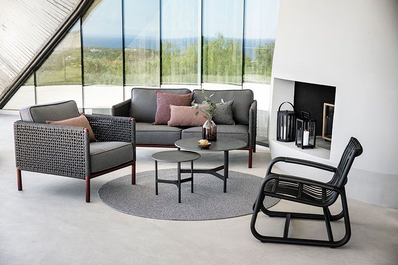 Encore 3-personers sofa Grey / Bordeaux