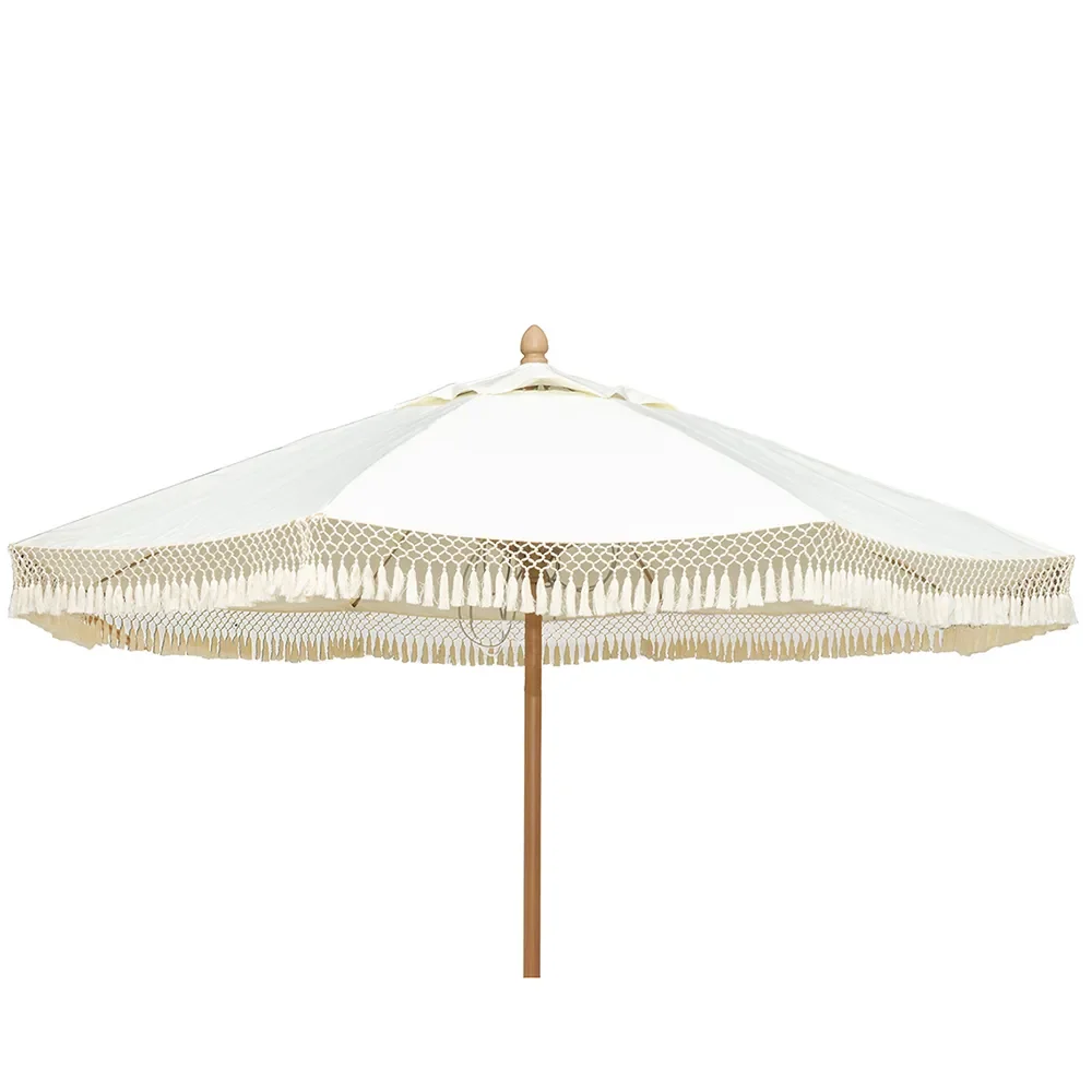 Parasol med frynser Ø300 cm