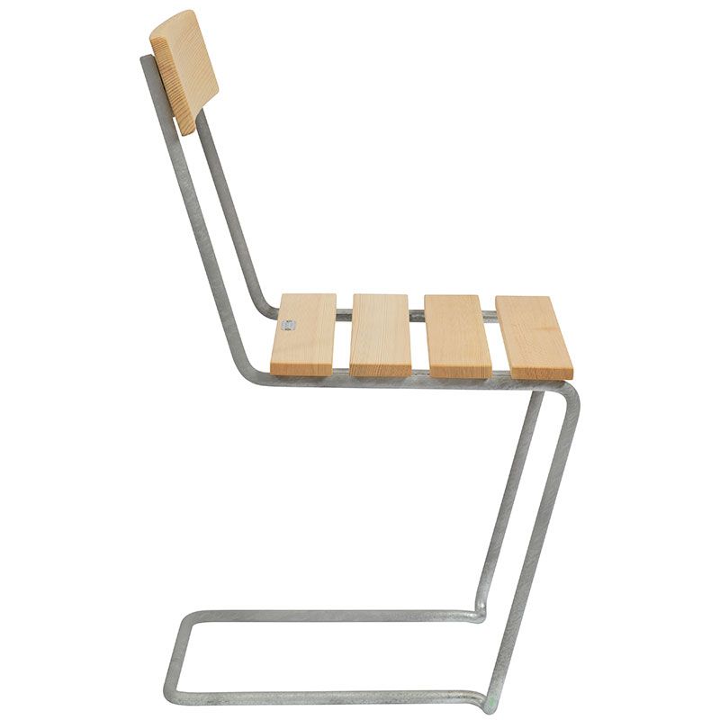 Stol 1 Fyrretræ Grythyttan Stålmöbler