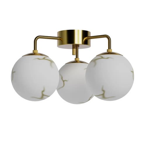 Bellagio loftlampe 3-lamper messing/hvid