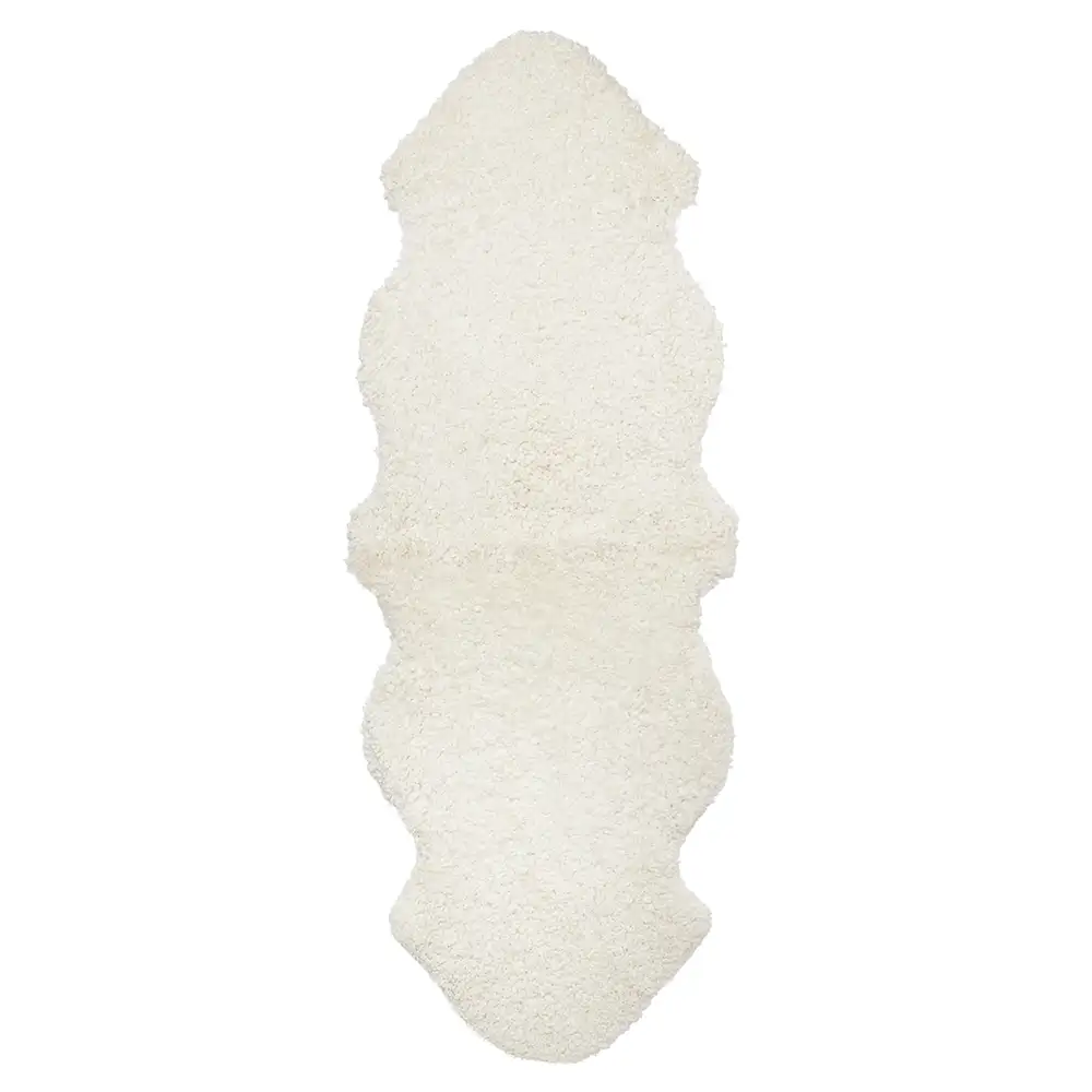 Skinnwille Curly Fåreskind 60×180 cm White