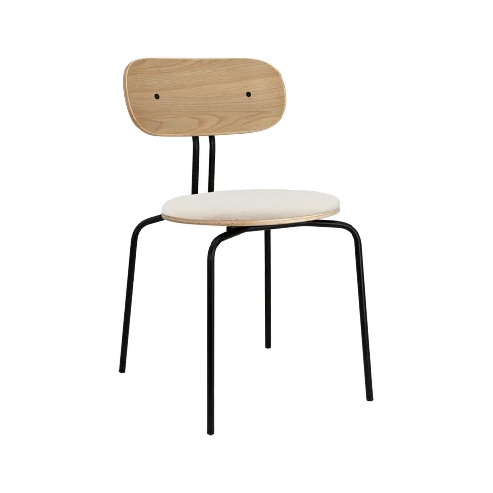 Curious Spisestol Eg/Sort Metal Teddy White