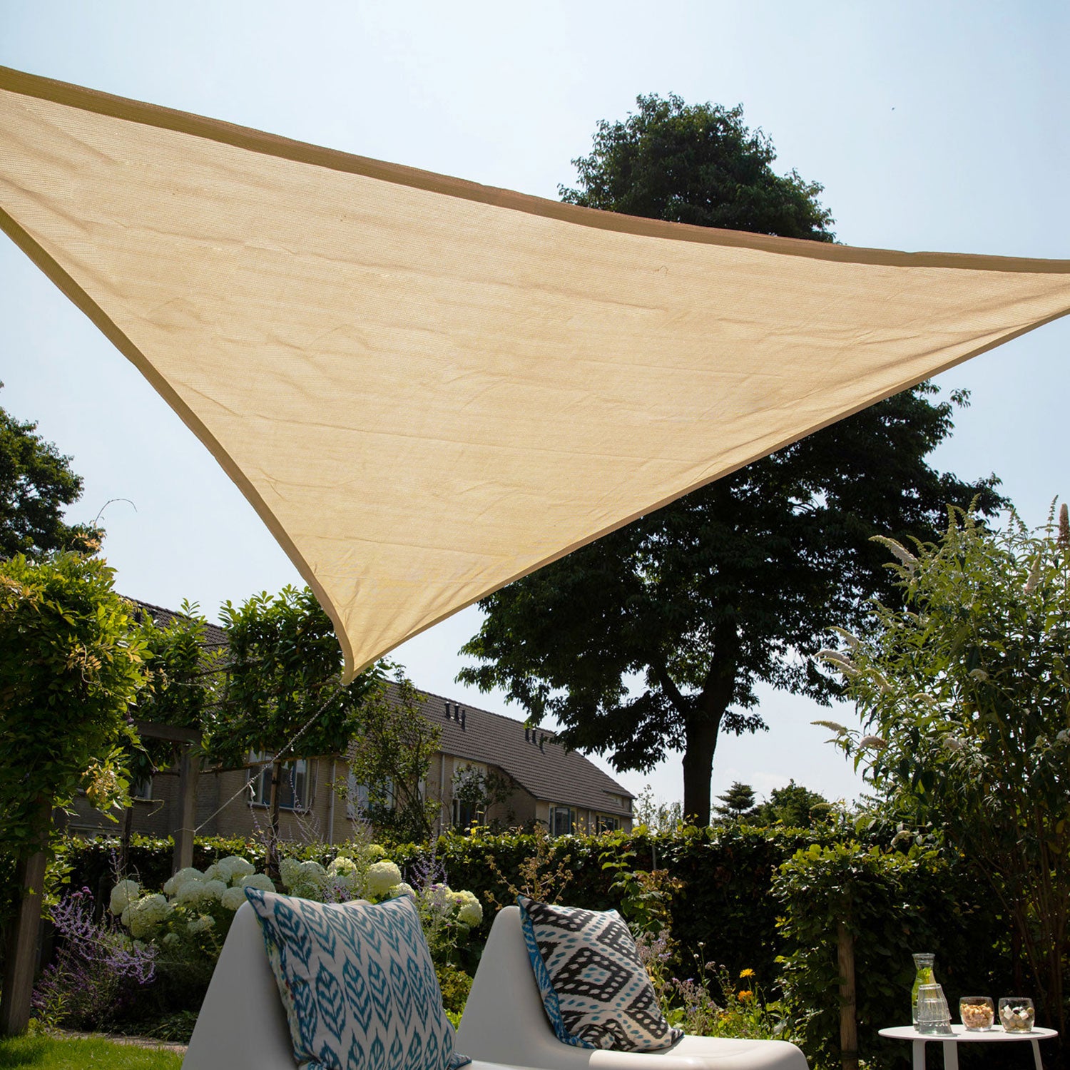 Coolfit solsejl trekantet 90° 400x570cm beige