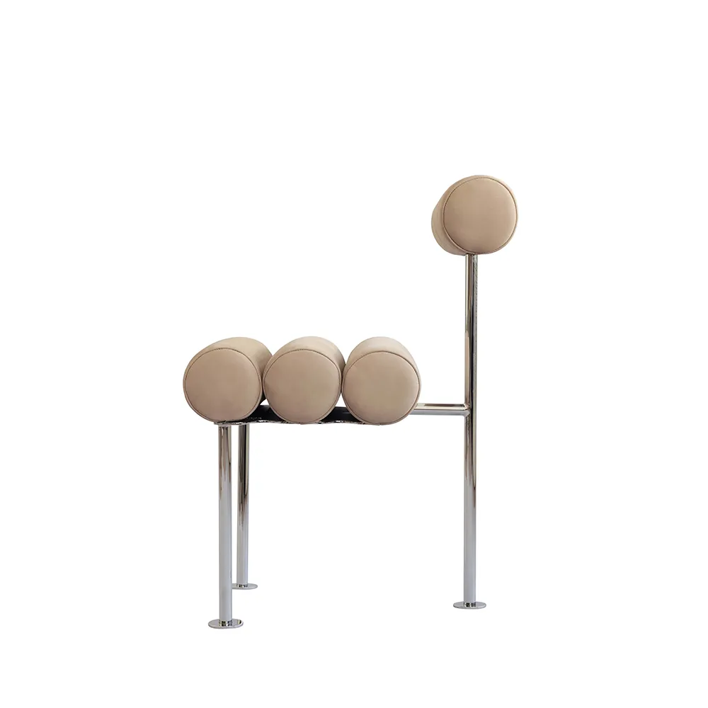 Hiro spisebordsstol, rustfrit stål - nubuck