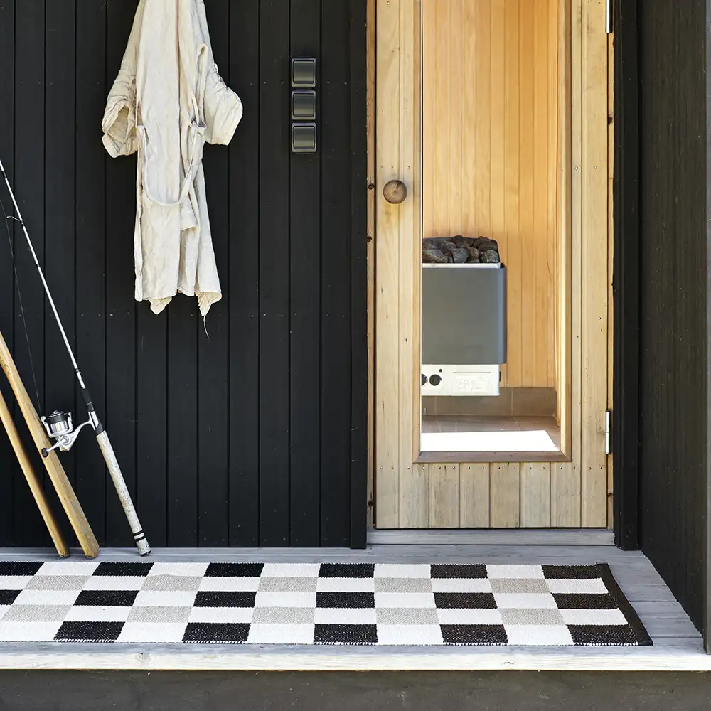 Pix tæppe 70x160 cm Black/Vanilla/Beige 