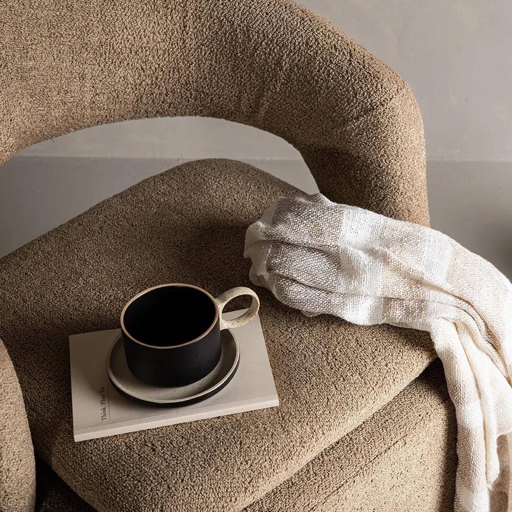 Laurel lænestol brun Boucle