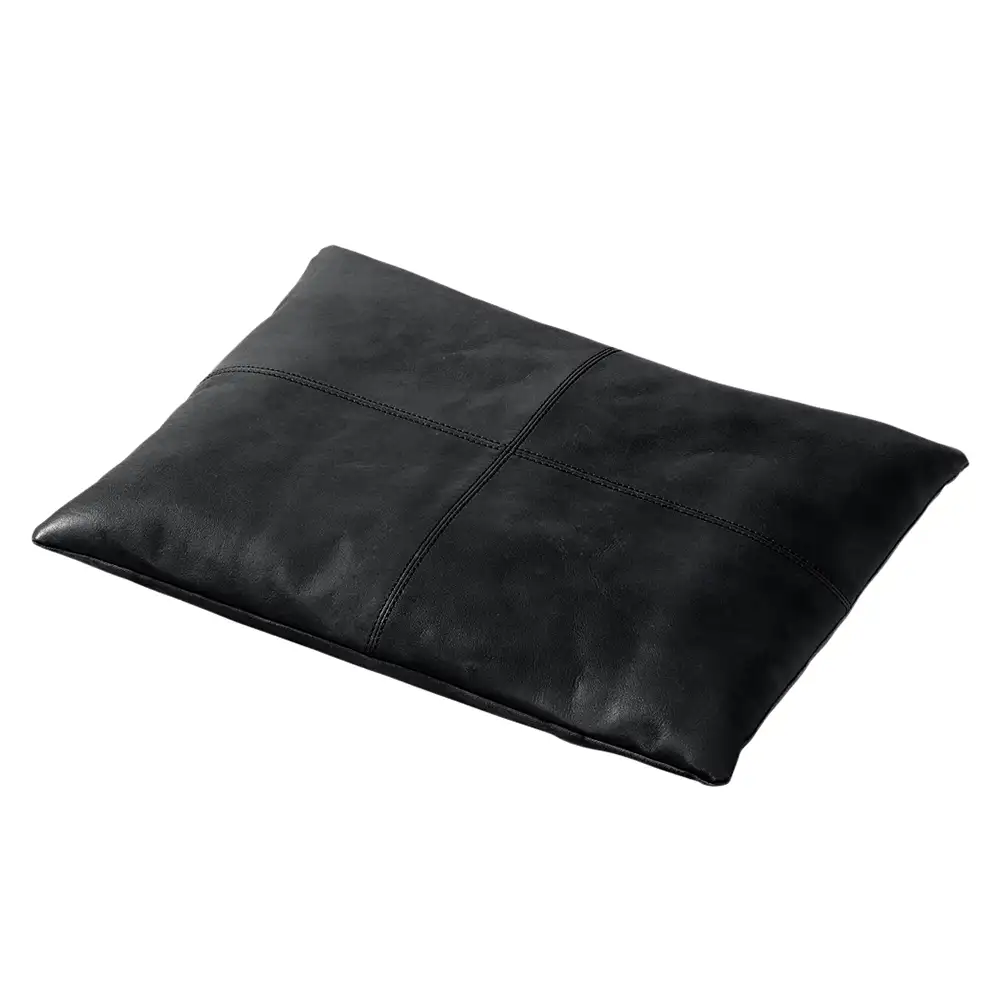 Rib Pude Sort læder