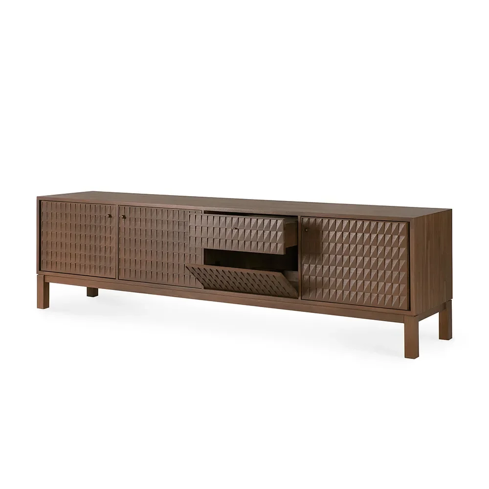 TV-bord i teak Sono Light Brown L212 cm