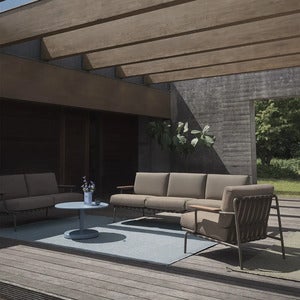 Linear Steel Sofabord Ø70 cm Pale Blue 