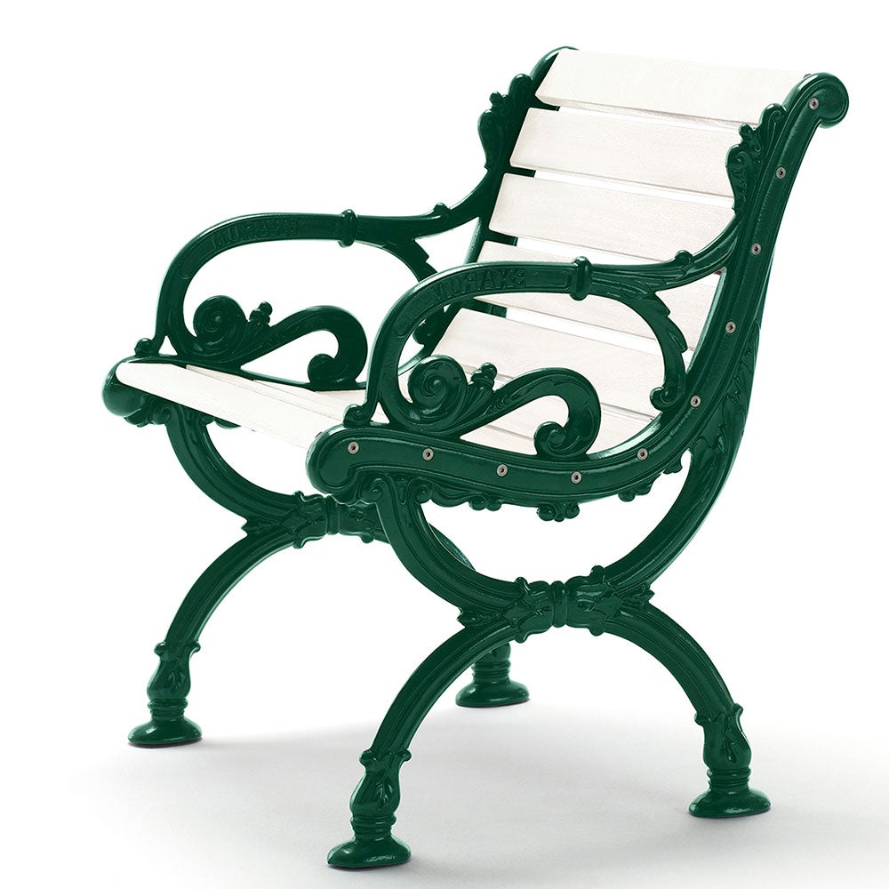 Byarums Bruk, Byarum lænestol / stativ: grøn / træ: hvidlakeret fyrretræ